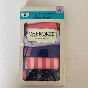 6pack Cherokee girls cotton stretch boyshorts